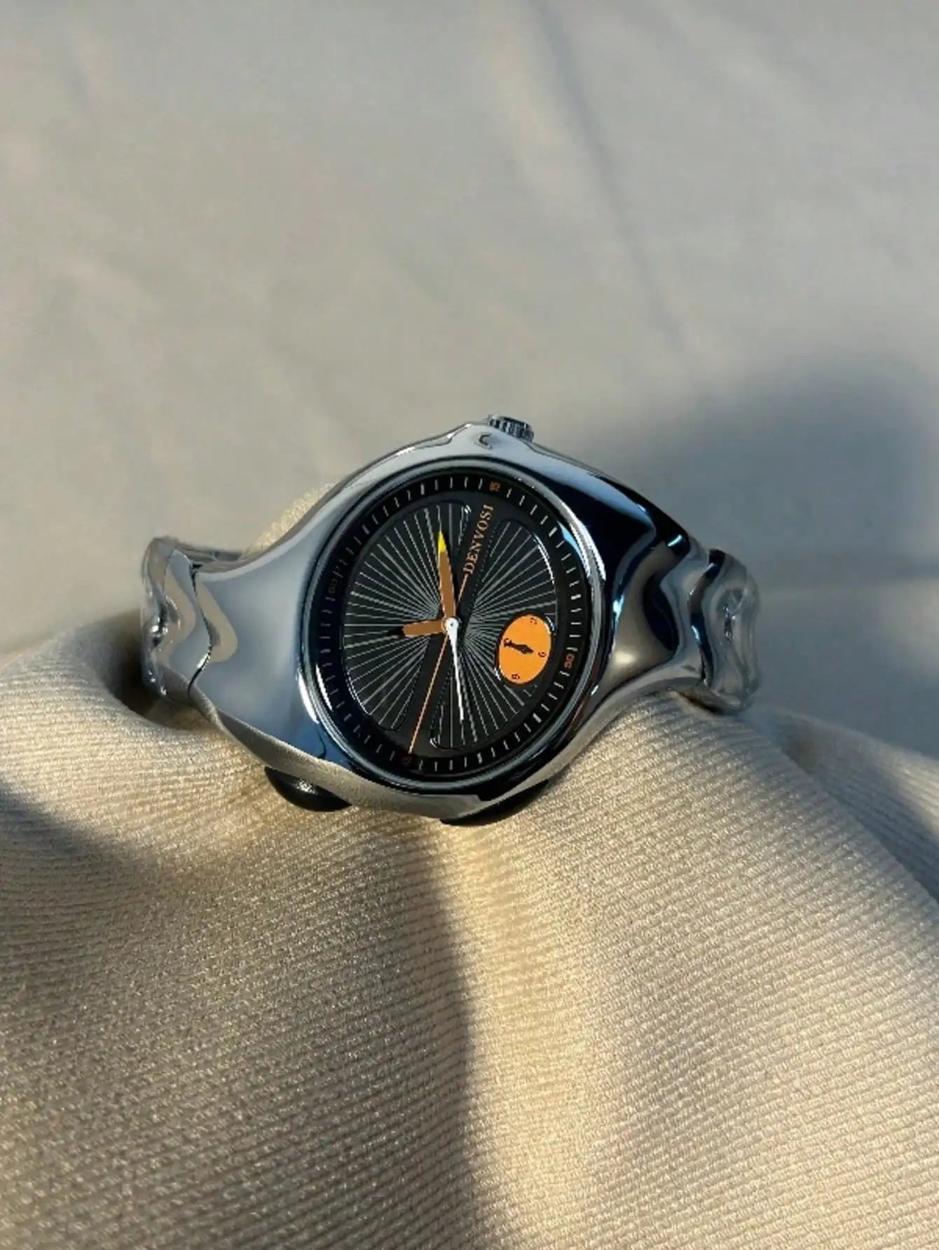 1Pc Men'S Irregular Y2K Non Mechanical Watch, Twisted Retro Fashion Quartz Watch